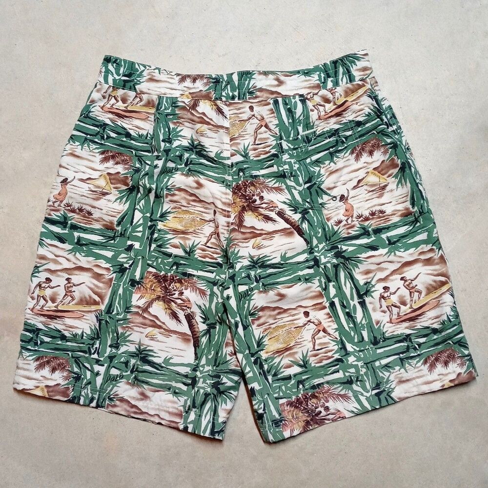 VTG Ralph Lauren POLO Sport Board Shorts Size 38 Swim Trunks Hawaiian Surfing - Picture 3 of 7